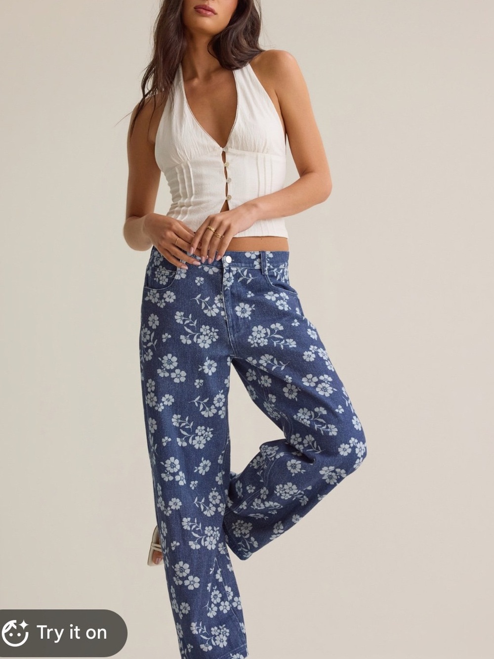 Altard state Carrie floral boyfriend jeans 33 new